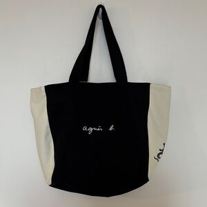 Agnes B reversible Black and Cream Tote Bag